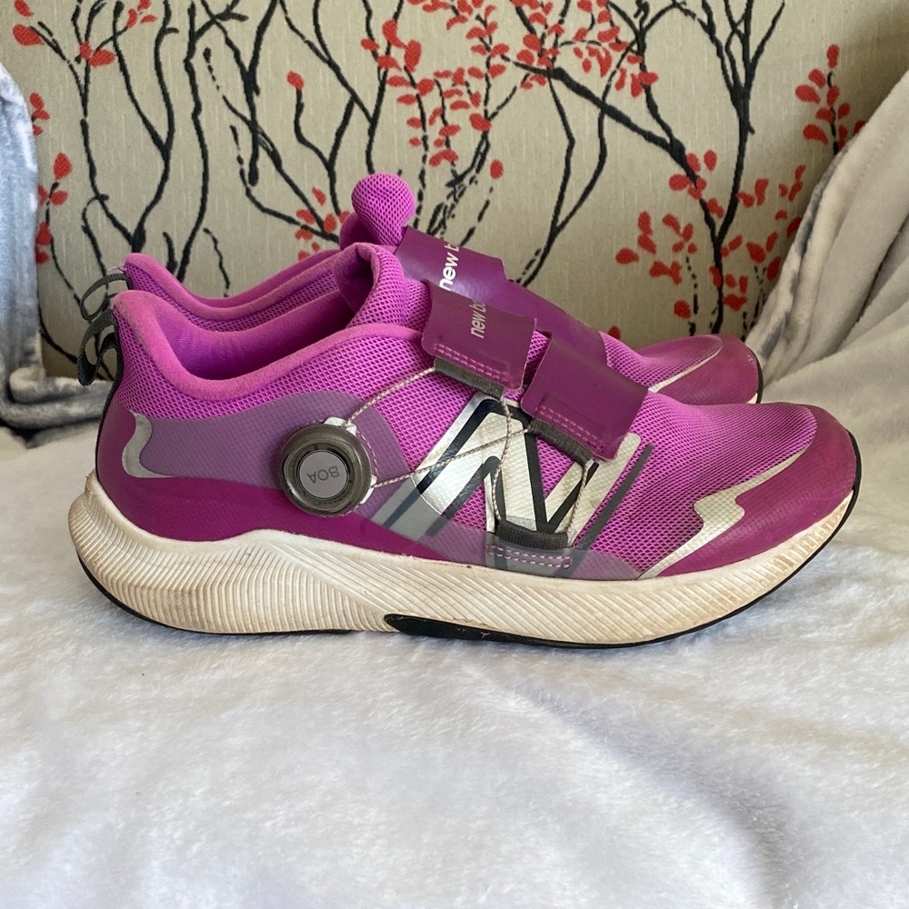 New Balance Kids' Pink and Silver Sneakers